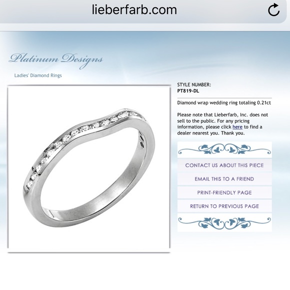 Lieberfarb Platinum diamond band - Picture 4 of 4
